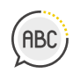 Chat à bulles avec les lettres abc à l'intérieur